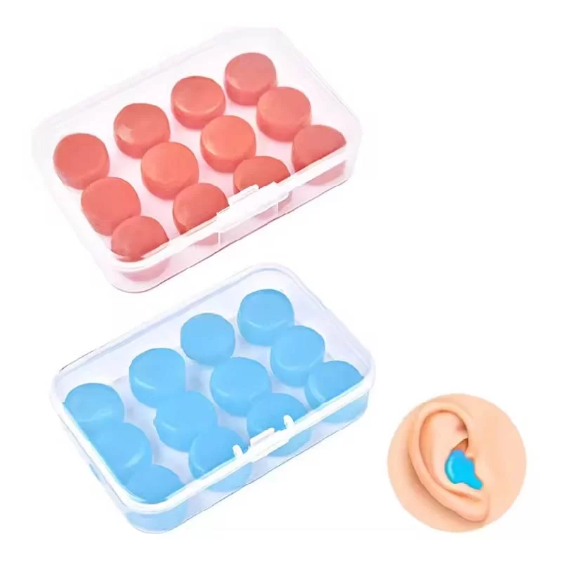 12 Pcs Per Box  Waterproof Silicone Gel Earplugs