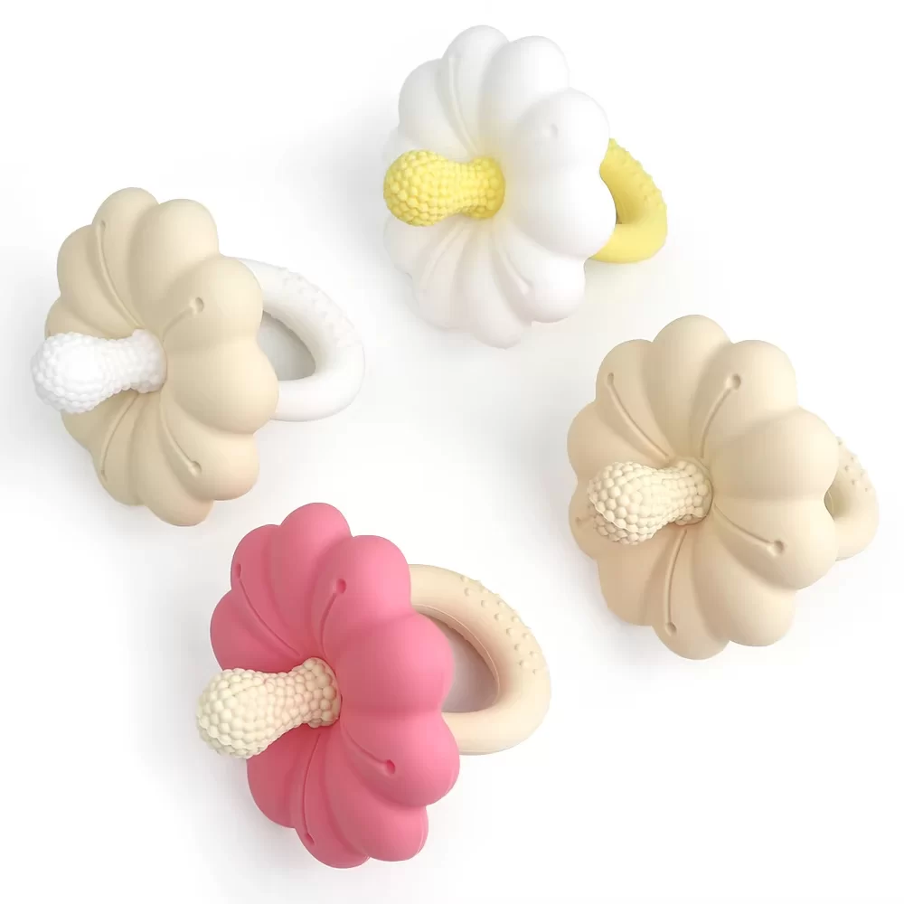 Custom Kids Sensory Teething BPA Free Flower Soother Baby Pacifier Silicone Teethers for Babies