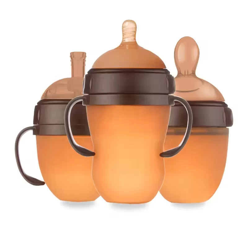 Custom Size Blank Baby Sipper Bottle Silicone Baby Bottle