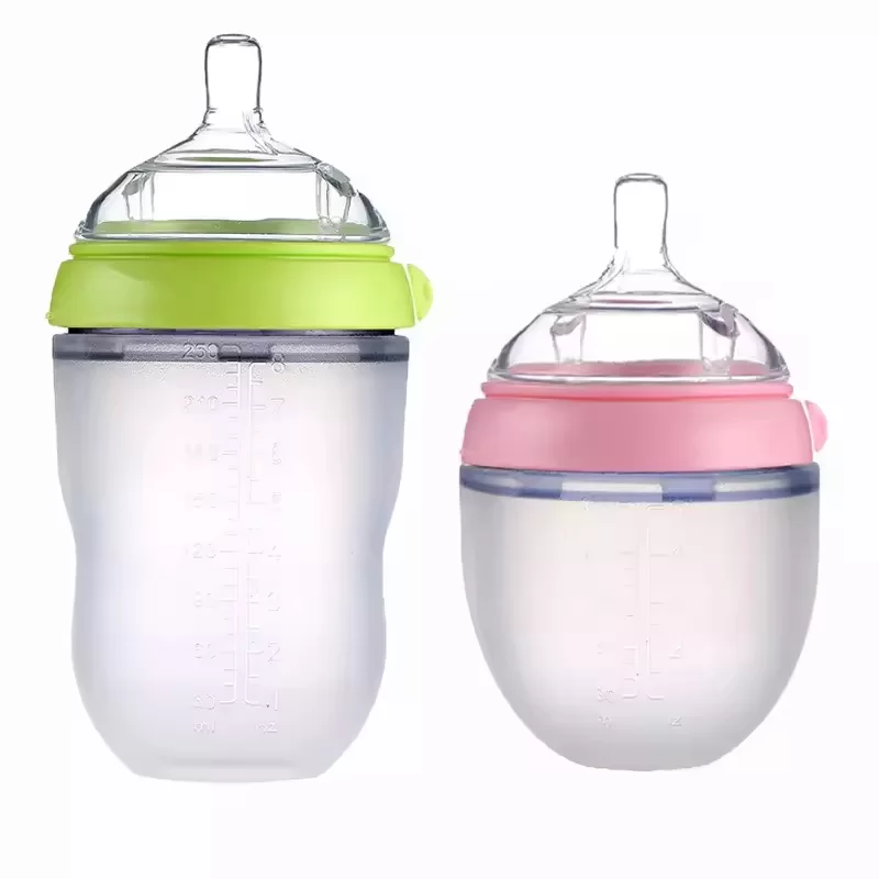 Anti Colic Silicone Newborn Baby Drinking Feeding Nipple Water Sipper Sippy Bottle With Straw