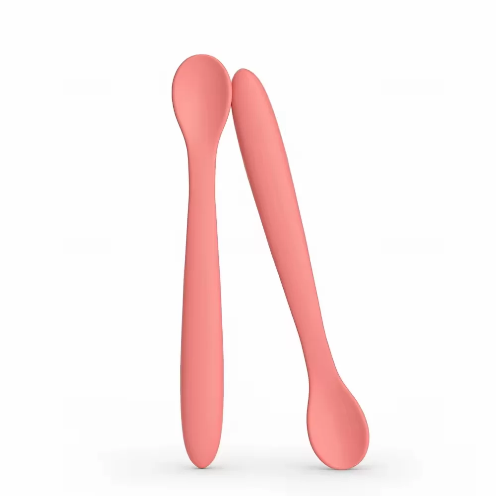 Soft Tip Dishwasher Safe Reusable Bendable Silicone Baby Spoon