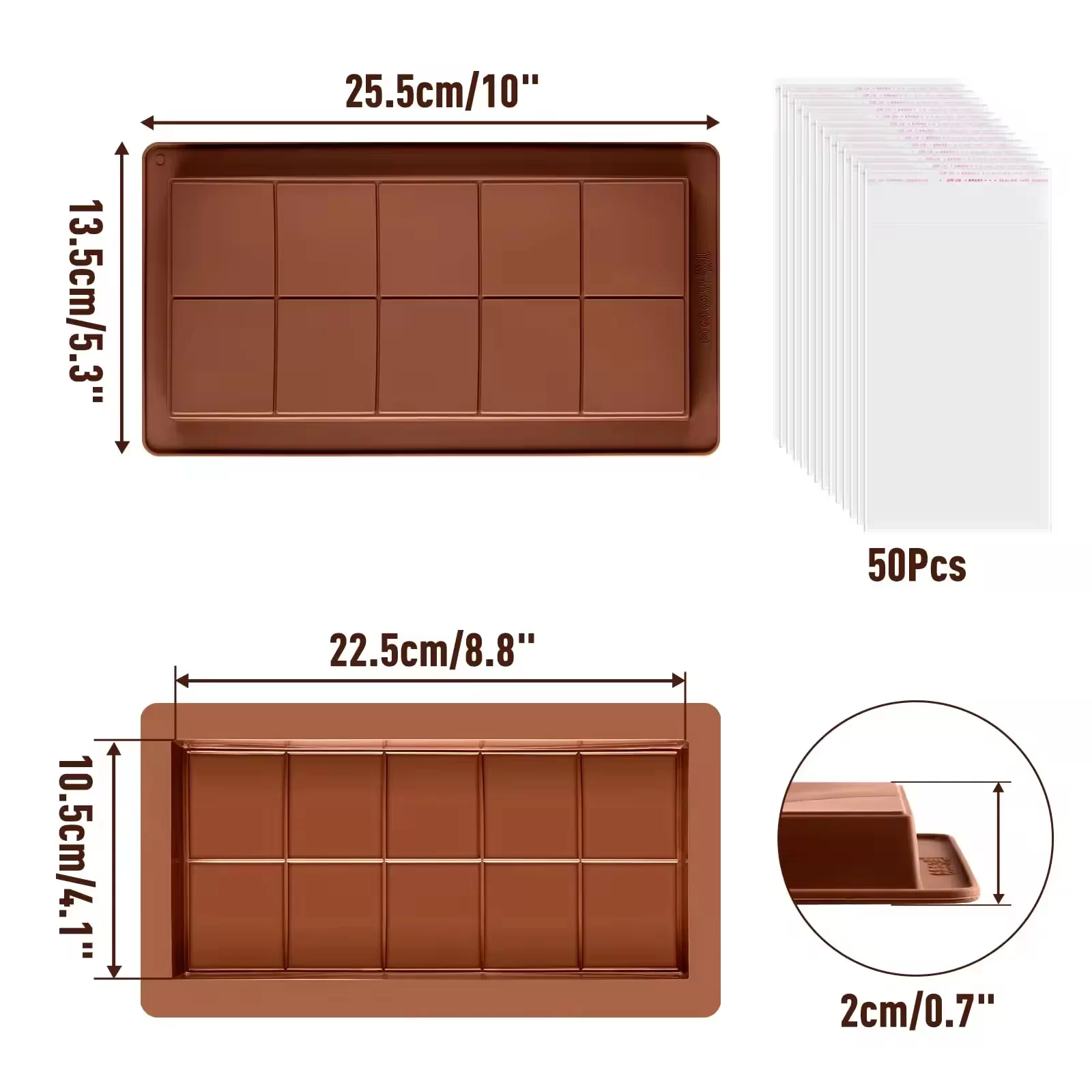 Dubai Chocolate Mould Silicone Chocolate Molds