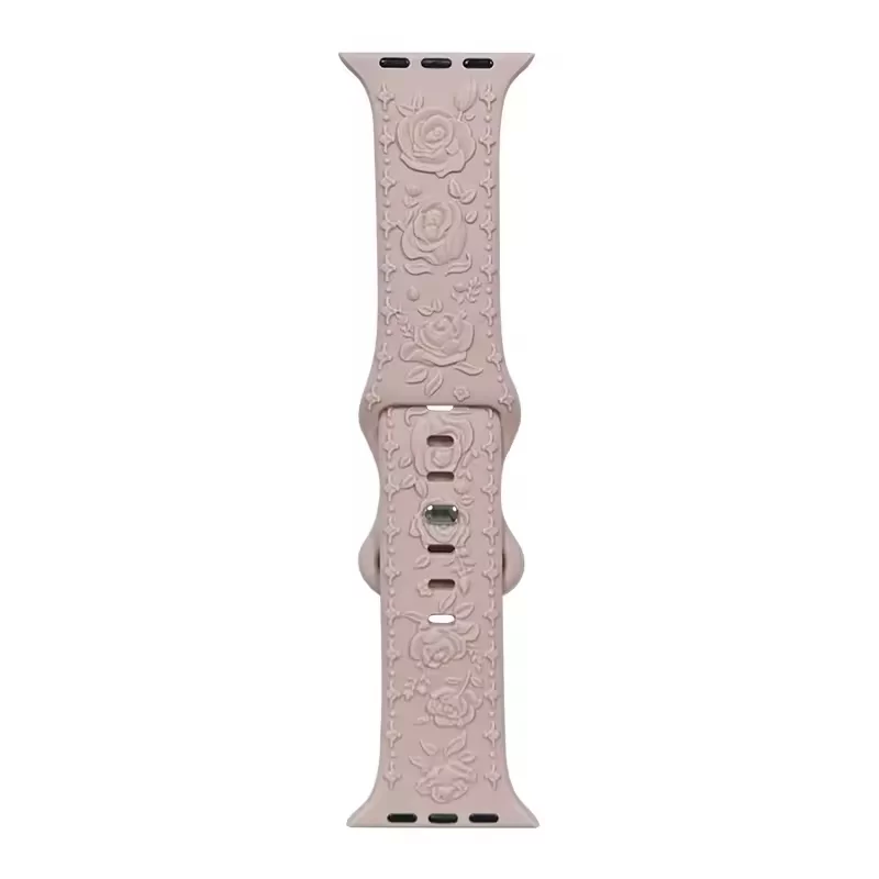 Customized Pattern Classic Relief Rose Watch Strap
